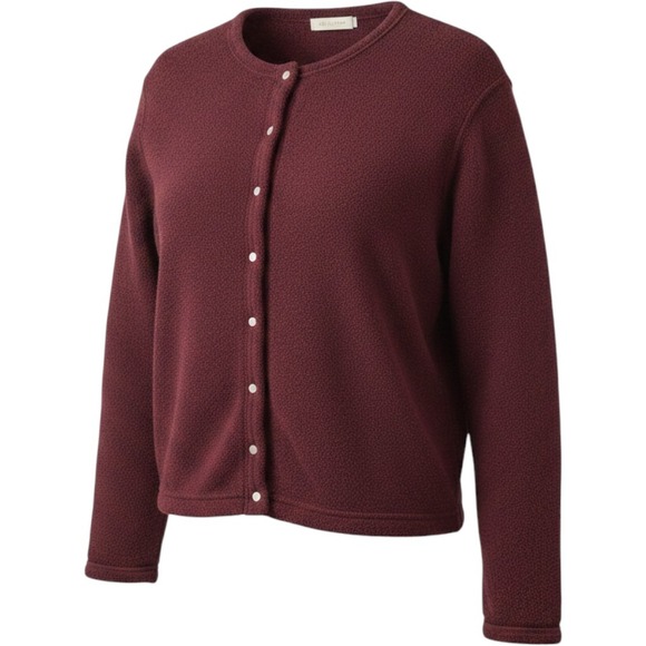 Eddie Bauer Sweaters - Vintage Eddie Bauer Burgundy Fleece Cardigan Womens Size L gorpcore versatile